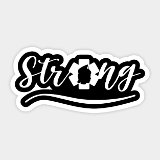 Strong Nurse white text design with Nurse star and silhouette Sticker